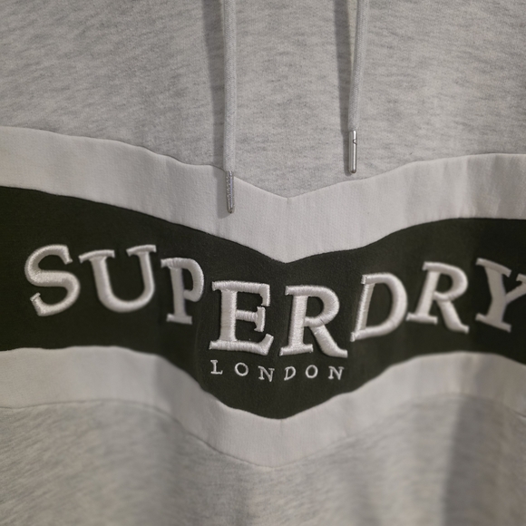 Superdry Light Gray and Dark Green Women's Hoodie - Picture 2 of 9